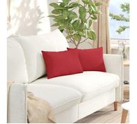 VIDAXL - Lot de 2 coussins de canapé rectangulaires rouges 50 x 30 x 18 cm, tissu déhoussable