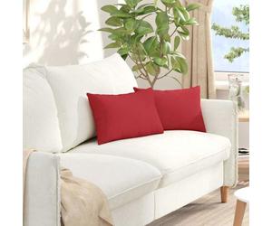 VIDAXL - Lot de 2 coussins de canapé rectangulaires rouges 50 x 30 x 18 cm, tissu déhoussable