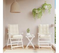 vidaXL Coussins de chaise Galette de siège imperméable anti-glissement Crème Lot de 2 Tissu Oxford