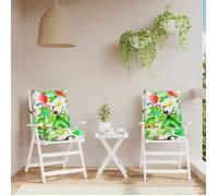 vidaXL Coussins de chaise à dossier bas lot de 2 multicolore