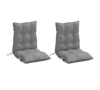 vidaXL Coussins de chaise Lot de 2 à dossier bas, imperméable, anti-glissement, gris Oxford