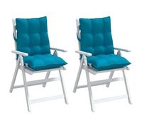 vidaXL Coussins de chaise à dossier bas lot de 2 bleu clair