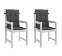 vidaXL Lot de 2 Coussins de Chaise à Dossier Bas, Oreillers de Balcon, Coussins de Sièges Patio Jardin Terrasse Extérieur, 4002442