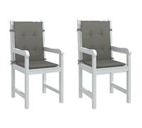 vidaXL Lot de 2 Coussins de Chaise à Dossier Bas, Oreillers de Balcon, Coussins de Sièges Patio Jardin Terrasse Extérieur, 4002448