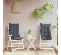 vidaXL Lot de 2 coussins de chaise à dossier haut – Galette imperméable antidérapante – Anthracite