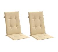 vidaXL Coussins de chaise à dossier haut – Lot de 2, Beige mélangé, tissu extérieur