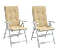 vidaXL Coussins de chaise à dossier haut – Lot de 2, Beige mélangé, tissu extérieur