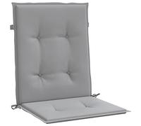 vidaXL Lot de 2 Coussins de Chaise de Jardin à Dossier Bas, Coussins de Siège de Patio, Coussins de Canapé de Jardin, Coussins d'Assise Extérieur, Gris