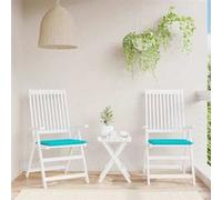 vidaXL Lot de 2 Coussins de Chaise de Jardin, Galettes de Siège Antidérapantes, Décoration Terrasse Patio Extérieur, Turquoise 50x50x4cm Tissu