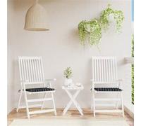 Lot de 2 Coussins de Chaise de Jardin, Galettes de Siège Antidérapantes, Décoration Terrasse Patio Extérieur, Motif à Carreaux Noir