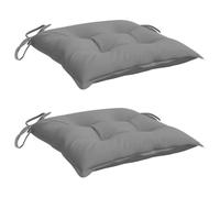 vidaXL Lot de 2 Coussins de Chaise, Galette de Siège avec Jeux de Cordes, Coussin d'Extérieur Imperméable, Gris 50x50x7 cm Tissu Oxford