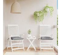 vidaXL Coussins de chaise Lot de 2 – Galettes avec cordes, Imperméable Tissu Oxford Gris 50x50x7 cm