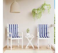 VidaXL Lot de 2 Coussins de Chaise Rayures Bleu Blanc