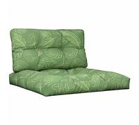 vidaXL Lot de 2 Coussins de Palette, Coussins de Siège de Salon, Coussins de Canapé de Jardin, Coussins de Chaise Extérieur, Motif de Feuilles Tissu
