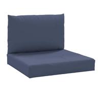 vidaXL Lot de 2 Coussins de Palette, Galettes de Chaise avec Dossier, Coussins de Siège, Décoration Jardin Terrasse Patio, Bleu Marine Tissu