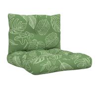 vidaXL Coussins de palette Lot de 2 avec dossier Motif feuilles Tissu Oxford