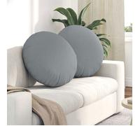 VIDAXL - Lot de 2 coussins de siège ronds Ø60 x 21 cm gris clair, tissu confortable