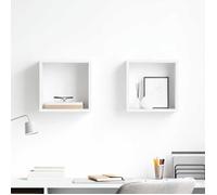 vidaXL Lot de 2 Étagères Cube Murales Coloris Blanc 30 x 15 x 30 cm