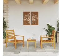 vidaXL Fauteuil de jardin 2 pcs. Bois massif acacia