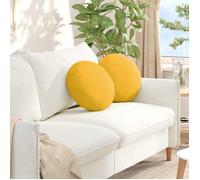 Vidaxl Lot de 2 galettes de chaise rondes 40 cm en velours côtelé jaune clair