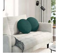 VIDAXL Lot de 2 galettes de chaise rondes vert foncé Ø40 x 13 cm - Housses déhoussables