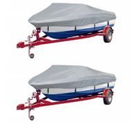vidaXL 2x Housses de Bateau Protection de Bateau Couverture de Bateau Imperméable Résistant à la Moisissure Extérieur Gris 427-488 cm 229 cm gris G