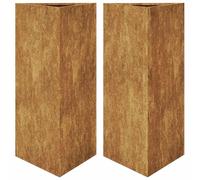 vidaXL - Lot de 2 jardinières triangulaires 40 x 34,5 x 75 cm en acier résistant aux intempéries