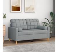 vidaXL Lot de 2 Oreillers Décoratifs Gris Clair