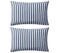 vidaXL Lot de 2 Oreillers d'Extérieur, Cousins de Balcon, Oreillers de Sièges, Décoration de Patio Jardinage Jardin Terrasse, Impression Rayure Bleu