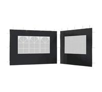vidaXL Lot de 2 Panneaux Latéraux pour Tente de Réception avec Fenêtres, 300x195 cm, Anthracite, Résistants aux UV et à l’Eau, Fermetures Velcro, Ouvertures Décoratives pour Jardin et Événements