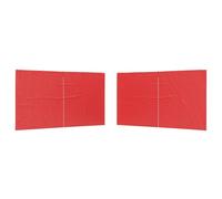 vidaXL Lot de 2 parois pour tente de fête, rouge, 400 x 195 cm, PE et acier, tente moderne rectangulaire, paroi latérale résistante à l'eau, accessoire d'événement, couverture de jardin