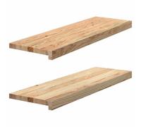 vidaXL Appuis de fenêtre Lot de 2 Chêne massif non traité 80 x 25 x 2 cm
