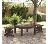 vidaXL Lot de 2 Repose-pieds de Jardin, Tabouret de Terrasse, Pouf de Pub, Meuble de Bistrot Patio Balcon Extérieur, Bois de 3207134 Marron G