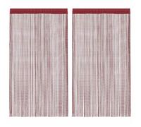 vidaXL Lot de 2 Rideaux à Fils Bordeaux 140 x 250 cm en Polyester, Séparateur de Pièce