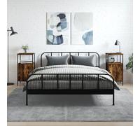 VidaXL Lot de 2 Tables de Chevet 41x31x80 cm - Chêne Fumé
