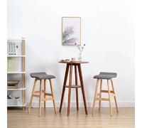 Tabourets de bar lot de 2 gris foncé tissu249577