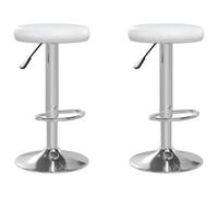 vidaXL Lot de 2 Tabourets de Bar, Chaise de Pub, Siège de Bistrot, Meuble de Salle à Manger Cuisine Salon Maison Intérieur, Blanc Similicuir