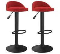 vidaXL Lot de 2 Tabourets de Bar, Chaise de Pub, Siège de Bistrot, Meuble de Salle à Manger Cuisine Salon Maison Intérieur, Rouge Bordeaux Velours