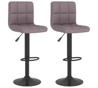 vidaXL Lot de 2 Tabourets de Bar, Chaise de Pub, Siège de Bistrot, Meuble de Salle à Manger Cuisine Salon Maison Intérieur, Taupe Tissu