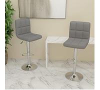 vidaXL Tabourets de bar 334239 – Lot de 2, tissu gris clair