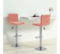 vidaXL Tabourets de bar en velours rose