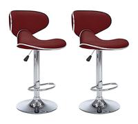 vidaXL Lot de 2 tabourets de bar similicuir rouge bordeaux