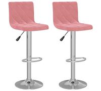vidaXL Tabourets de bar en velours rose