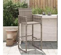 vidaXL Lot de 2 Tabourets de Bar de Jardin, Chaise de Pub, Siège de Bistrot, Meuble de Terrasse Balcon Patio Extérieur, Gris 368704