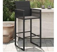vidaXL Tabouret de bar de jardin 2 pcs. noir Poly rotin