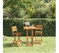 vidaXL Tabouret de bar de jardin 2 pcs Pliable Bois massif Acacia