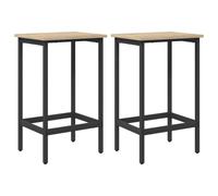 vidaXL Lot de 2 tabourets de bar rectangulaires modernes en chêne Sonoma - 40 x 32 x 64 cm - Structure en acier résistant aux rayures - Solution élégante pour l'intérieur
