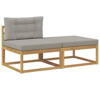 vidaXL Tabourets d'extérieur - Lot de 2 - Polyester - Blanc