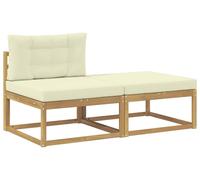 vidaXL, lot de 2 tabourets d'extérieur en polyester, blanc