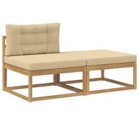 vidaXL, lot de 2 tabourets d'extérieur en polyester, blanc